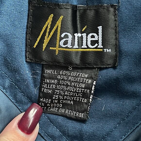 Vintage Mariel Winter Jacket Womens Small Full Zip Cinch Waist Outdoor Blue - Picture 5 of 10